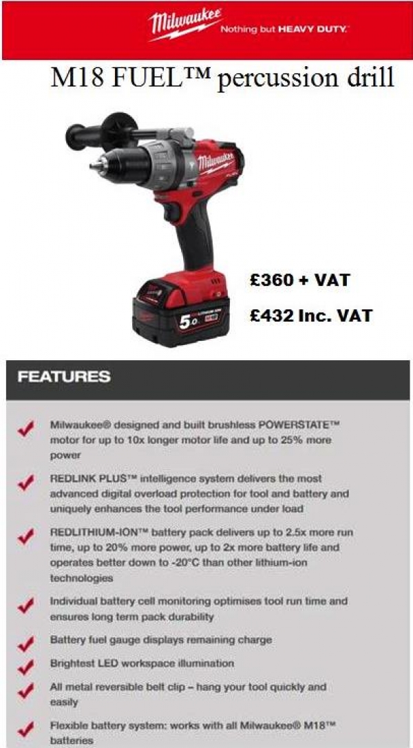 Milwaukee M18 FUEL™ percussion drill